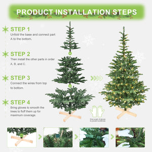 6ft Pre-Lit Christmas Tree with 300 Warm White Lights