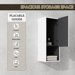 12" Bathroom Side Cabinet with Soft Close Doors