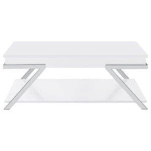 Briana - 2 Piece Coffee And End Table Set With Lift Top Legs - Gloss White