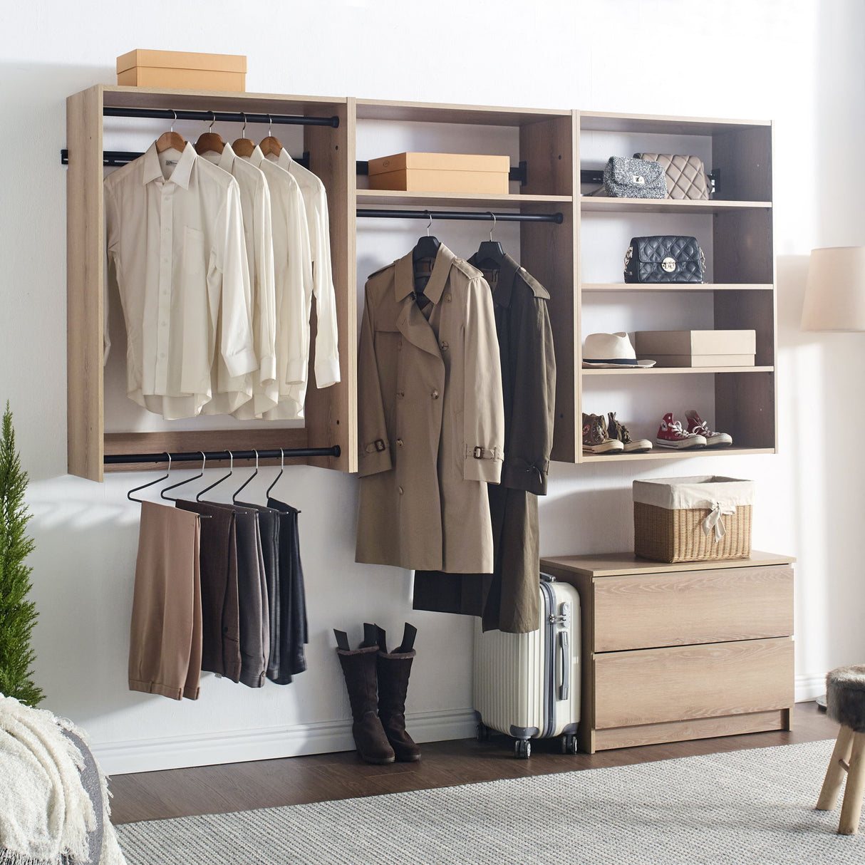 Devi - Wall Mounted Closet System, Modular Units