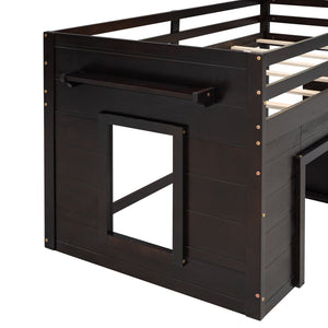 Loft Bed With Cabinet And Shelf