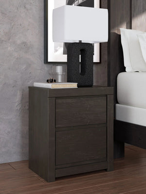 Fraluna - Two Drawer Night Stand - Charcoal - Best Buy Furniture