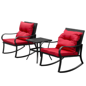 Metal 2-Person Outdoor Patio Rocking Seating Group with Cushions
