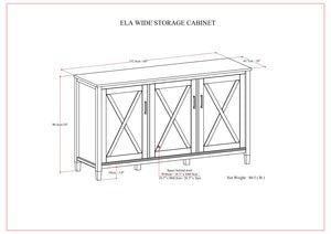 Ela - Wide Storage Cabinet - Smoky Brown