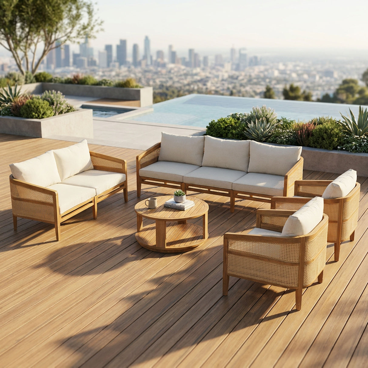 TOPMAX 5-Piece Acacia Wood Patio Furniture Set