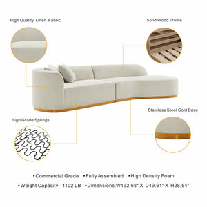 Daria - Sofa Sectional With Pillows, 2 Piece Design