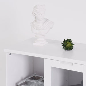 Modern Cabinet With Glass Doors And Drawer