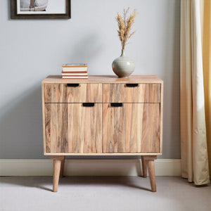 Stylish Style 2 Drawer 2 Door Cabinet, Mango Wood - Natural - Best Buy Furniture
