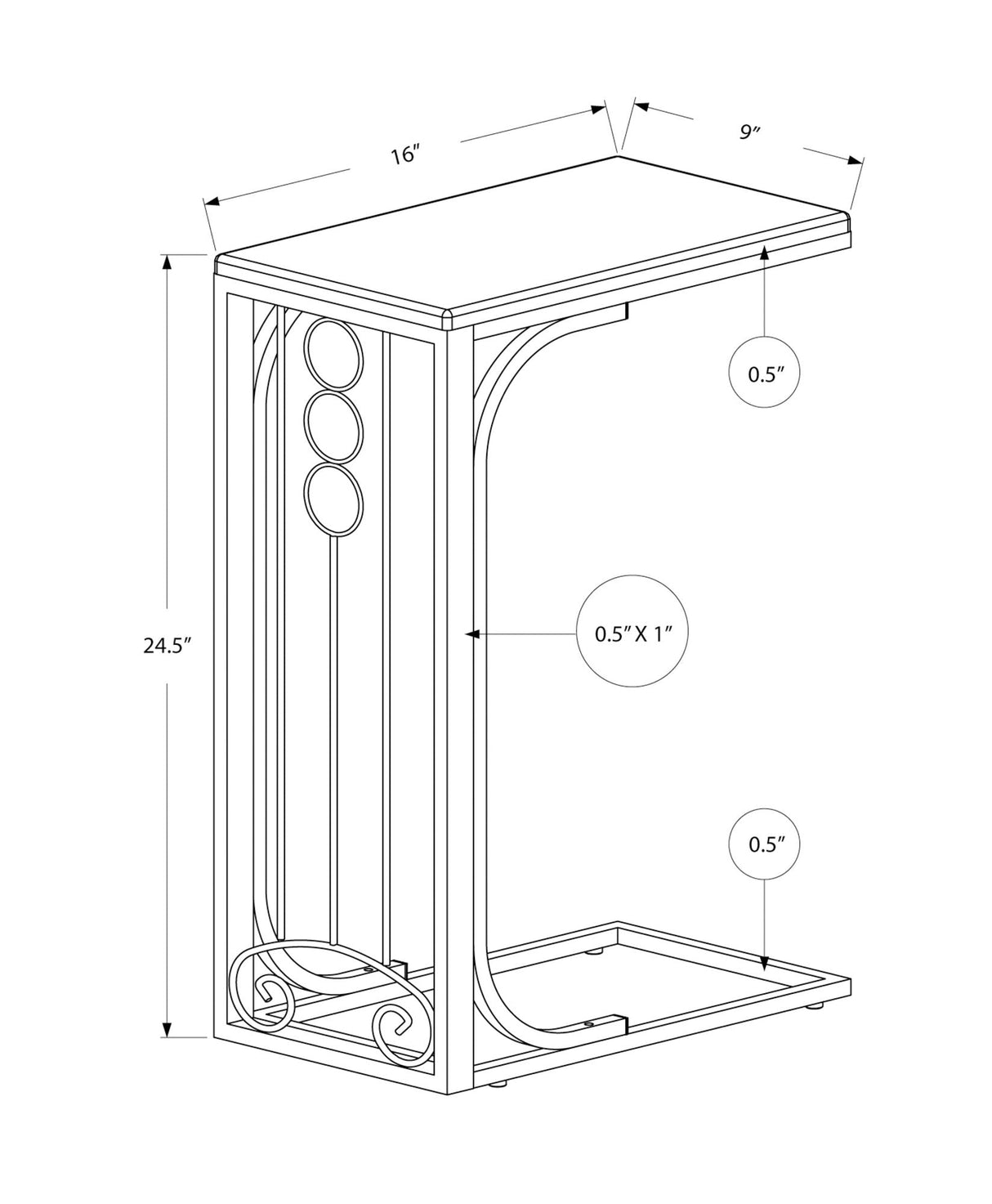 Elegant Accent Table, C - Shaped, Transitional - Best Buy Furniture