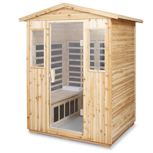 Four Person Far-Infrared Old Fir Outdoor Sauna Room
