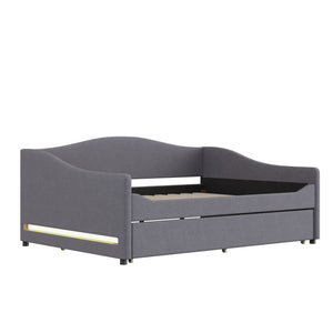 Upholstered Daybed With Light And Trundle