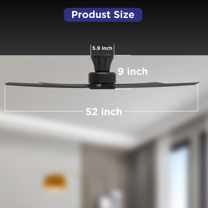 52 Inch Ceiling Fan with Light, Reversible DC Motor and Remote