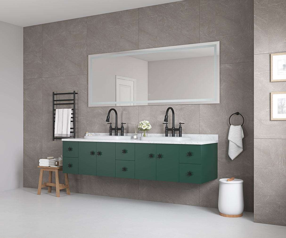 96" x 36" LED Bathroom Mirror with Front and Backlight