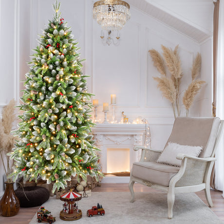 6ft-Pre-Lit-Artificial-Christmas-Tree-with-380-Warm-White-LED-Lights-Christmas-Trees