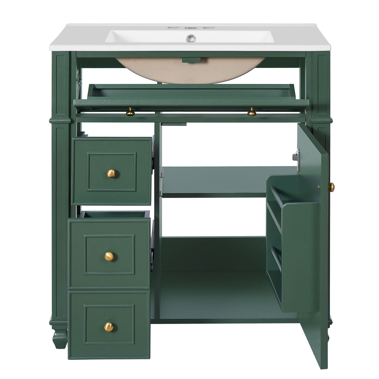 Bathroom Vanity Cabinet With Sink, Soft Close Doors With Door Organizer