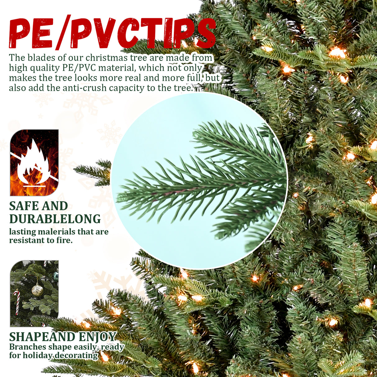 7.5FT Full-Shape Christmas Tree with 850 UL Lights