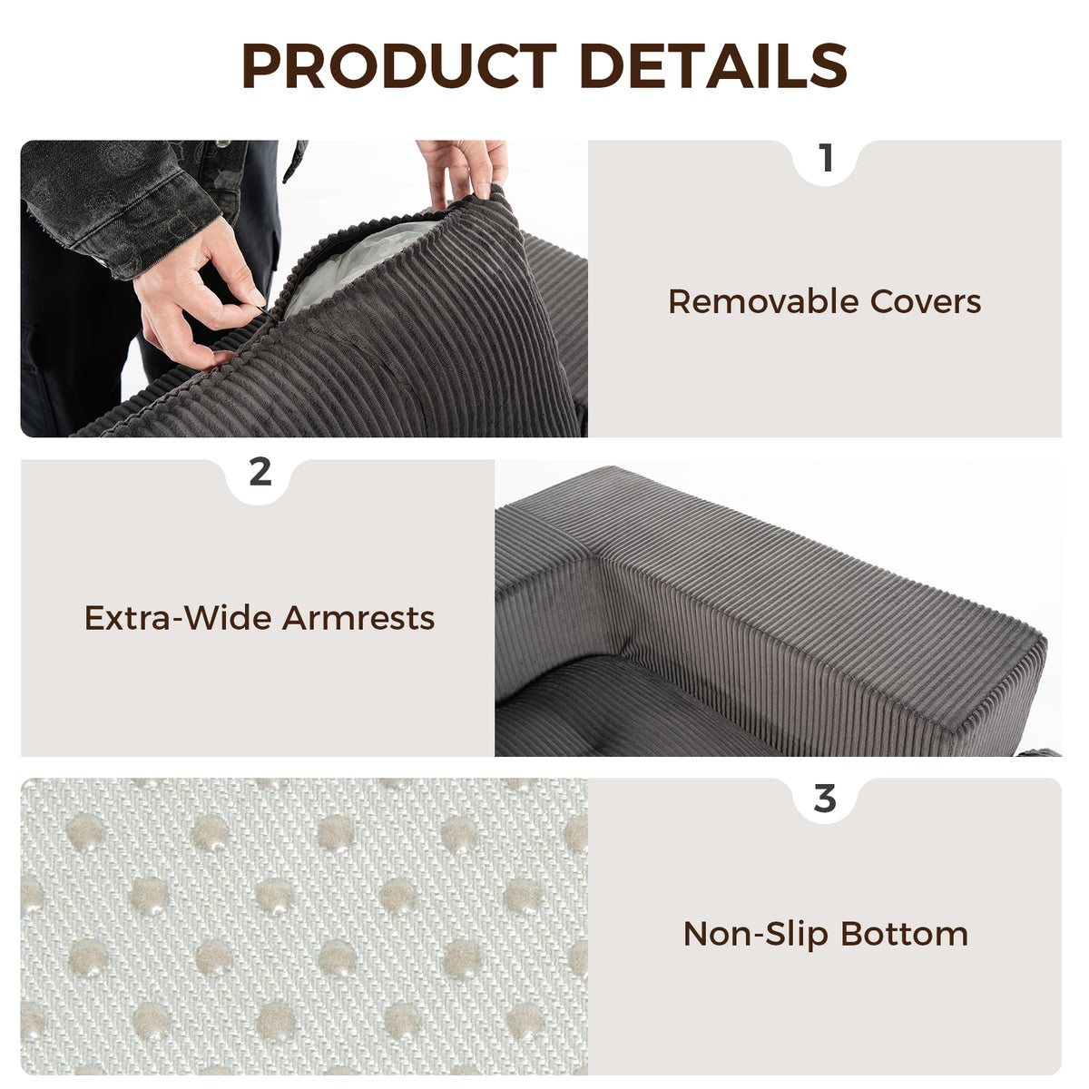101" L-Shaped Modular Compression Sofa