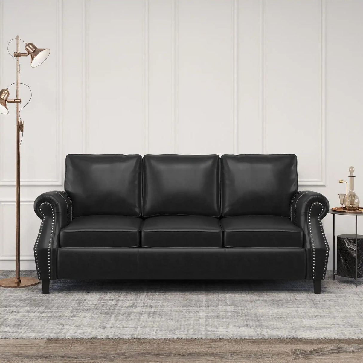 Contemporary 3 Seater Sofa With Nailhead Trim - Best Buy Furniture