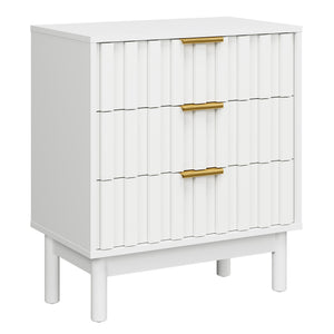 3 Drawer Dresser with Fluted Panel Design