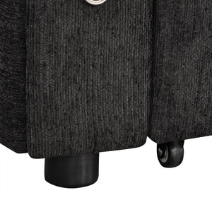 Convertible L Shaped Sofa Couch With Storage, Cup Holders, USB Ports