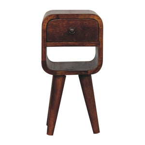Mini California Curved Nightstand Wth Lower Slot