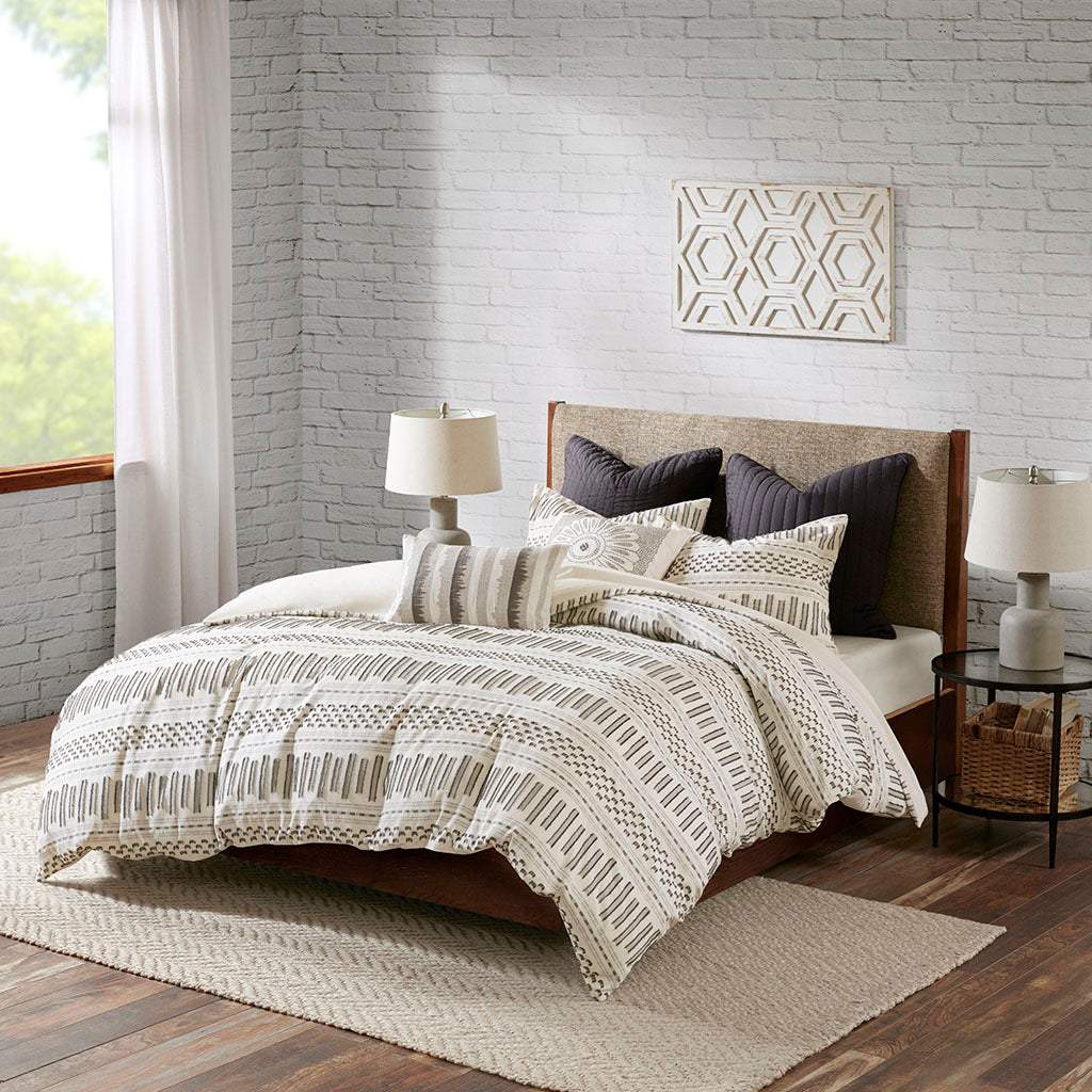 Full/Queen Cotton Jacquard Duvet Cover Mini Set