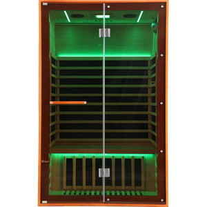 Double Sauna Room With Carbon Heating Plates - American White Oak