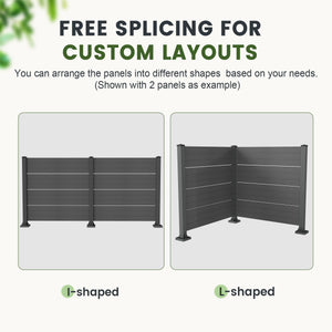 50" W x 49" H Outdoor Privacy Screen, Air Conditioner Fence, All-Weather Vinyl Privacy Fence Screens with Aluminum