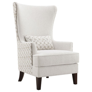 Lindstrom - Wingback Accent With Contoured Back - Ivory White
