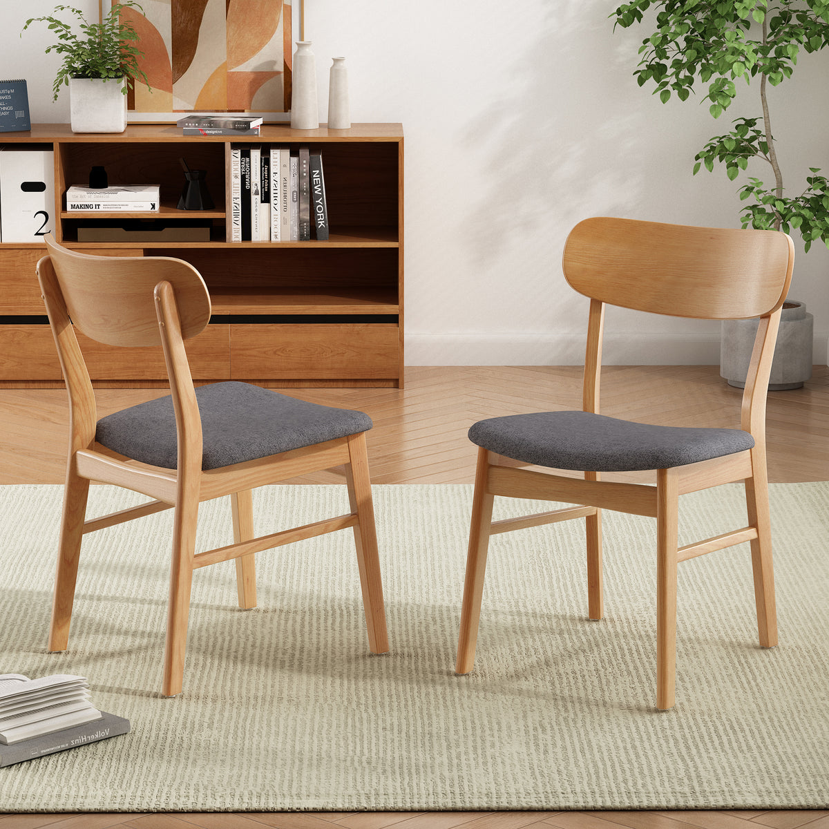 Upholstered Chenille Dining Chair Set of 2