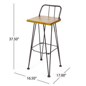 Outdoor Barstool With Angled Metal Legs - Brown - Best Buy Furniture