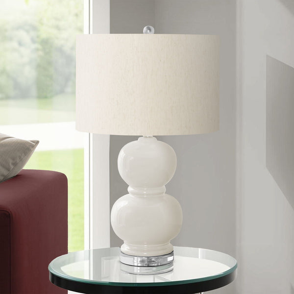 Contemporary Lighting, Ceramic Table Lamp - Cream - Best Buy Furniture