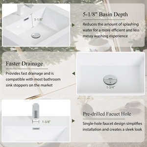 24" Freestanding Bathroom Vanity with Sink and Storage Cabinet