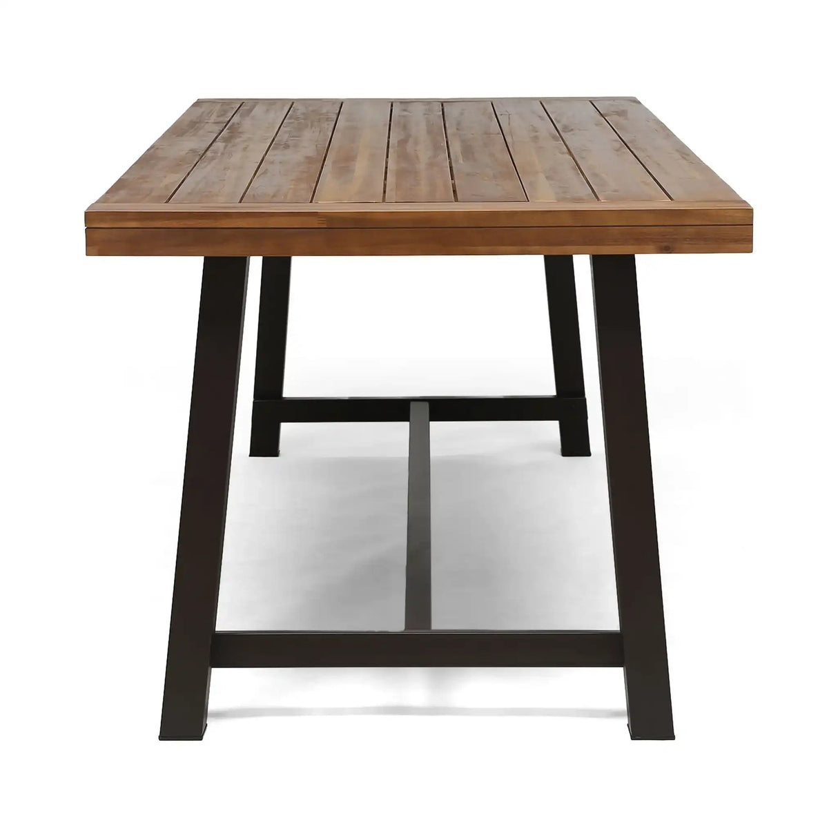Equilibrium - Outdoor Dining Table With Wooden Frame And Slat Top - Best Buy Furniture
