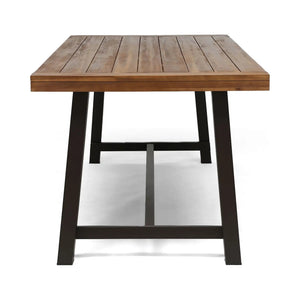Equilibrium - Outdoor Dining Table With Wooden Frame And Slat Top - Best Buy Furniture