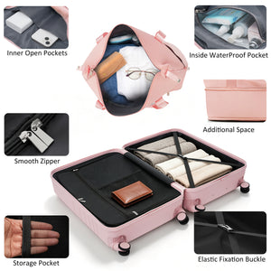 4-Piece Luggage Set with USB Charging Ports