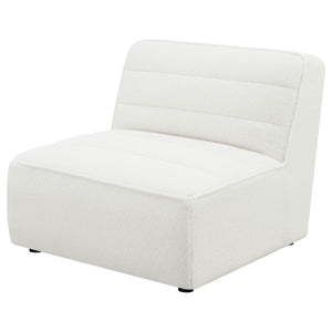 Bonnie - Upholstered Armless Chair With Channel Tufting - Ivory