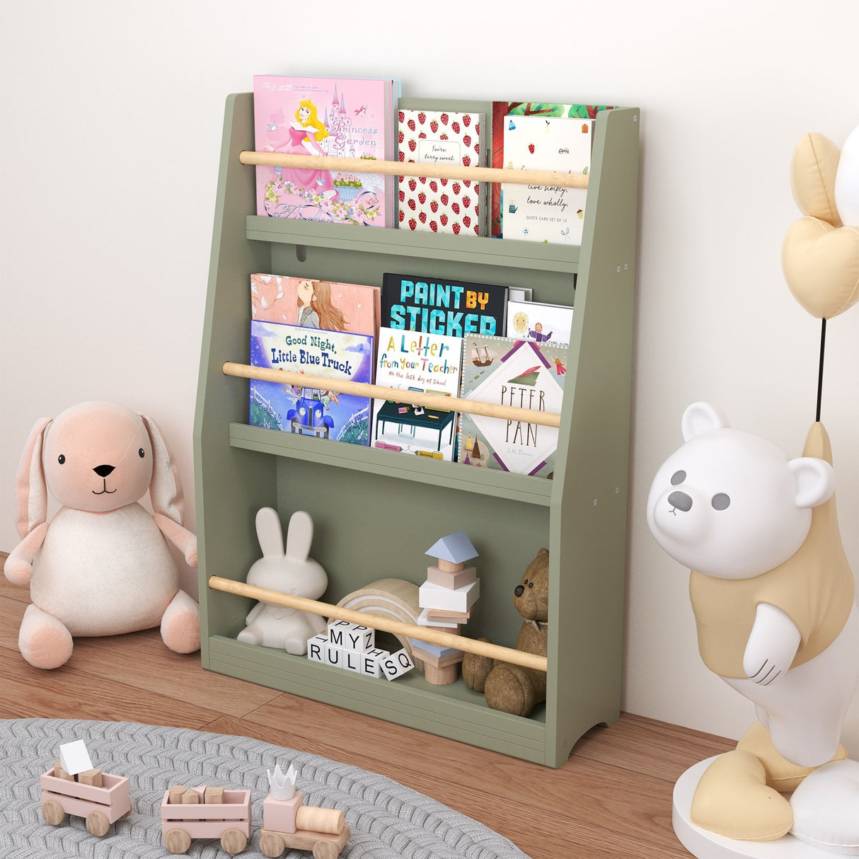 3 Tier Book Shelf, Compact Storage For Bedrooms
