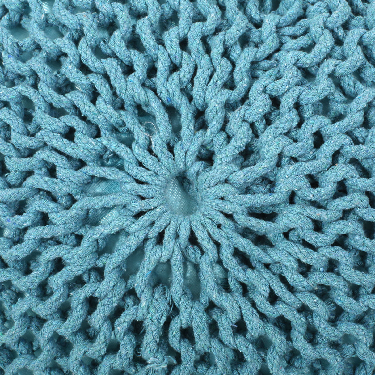Moro - Knitted Round Pouf With Pumpkin Shape