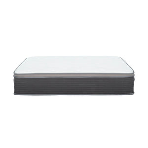 12'' Hybrid Mattress In A Box, Plush Gel Memory Foam Mattress Top With Pocket Coil Base - Gray / White - Queen