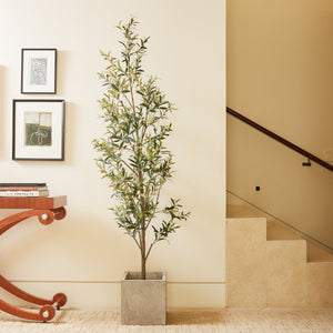 7' Artificial Slim Olive Tree