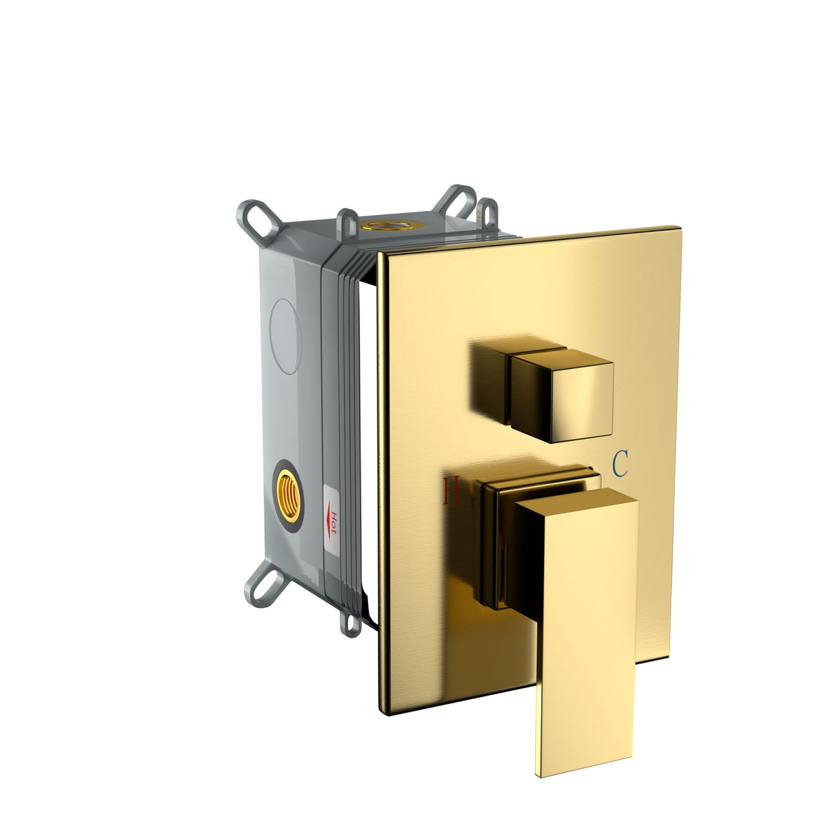 Dual Shower Head System With 12" Square Rain Shower And Rough In Valve