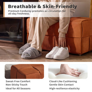 Modern Ottoman Foot Rest With Woven Design