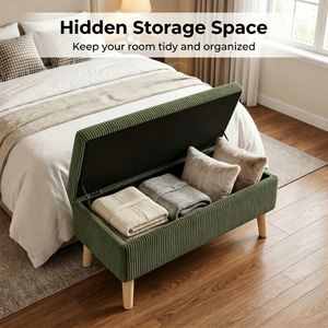 32 Inch Wide Olive Ottoman