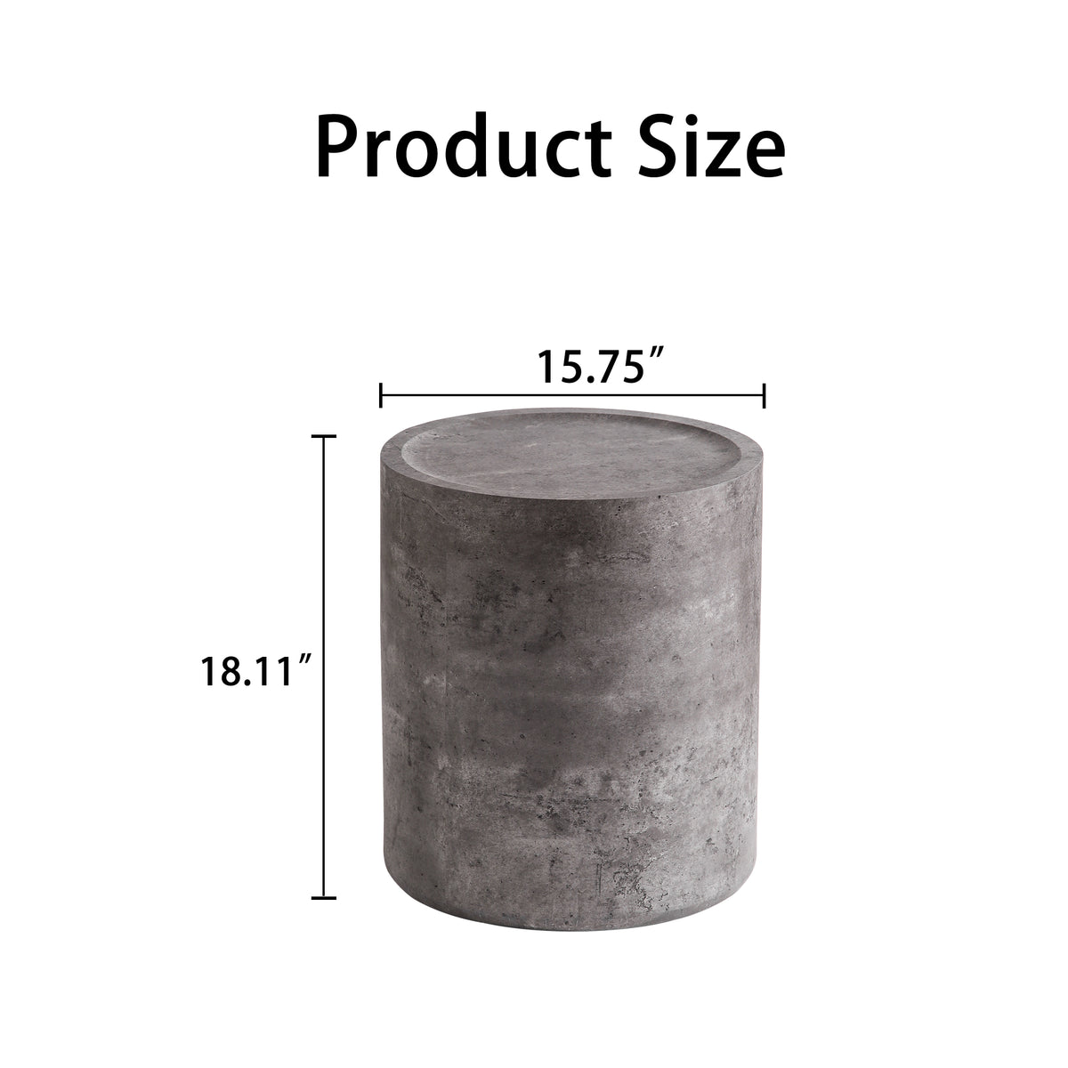Modern Faux Concrete Round Corner Accent Table