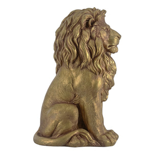 24" Outdoor Lion Statue with Magnesium Oxide Construction - Gold