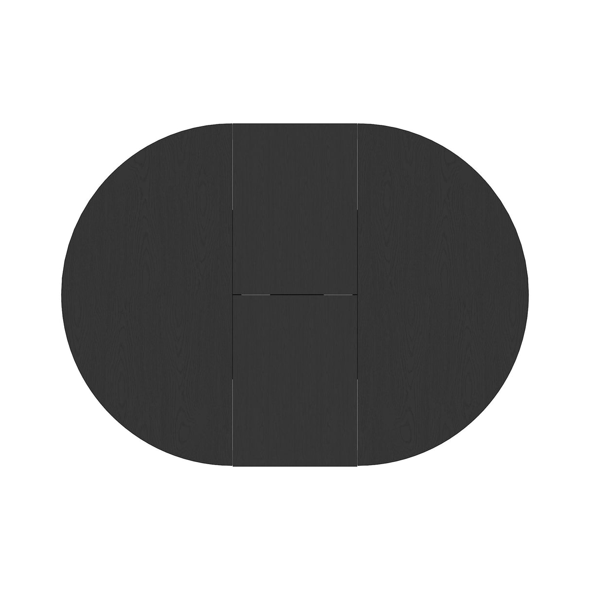 Dining Table For Farmhouse Kitchen Expandable Oval Table Top With Removable Leaf Trestle X Shaped Base - Black