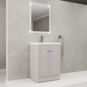 Contemporary Freestanding Bathroom Vanity With Resin Sink & Soft-Close Cabinet Doors