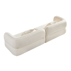 Sectional Sofa With Durable Fabric, Solid Wood Frame, And High Density Sponge Fill