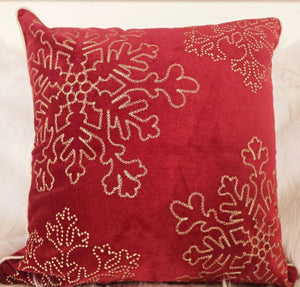 Red Velvet Holiday Throw Pillow 20x20